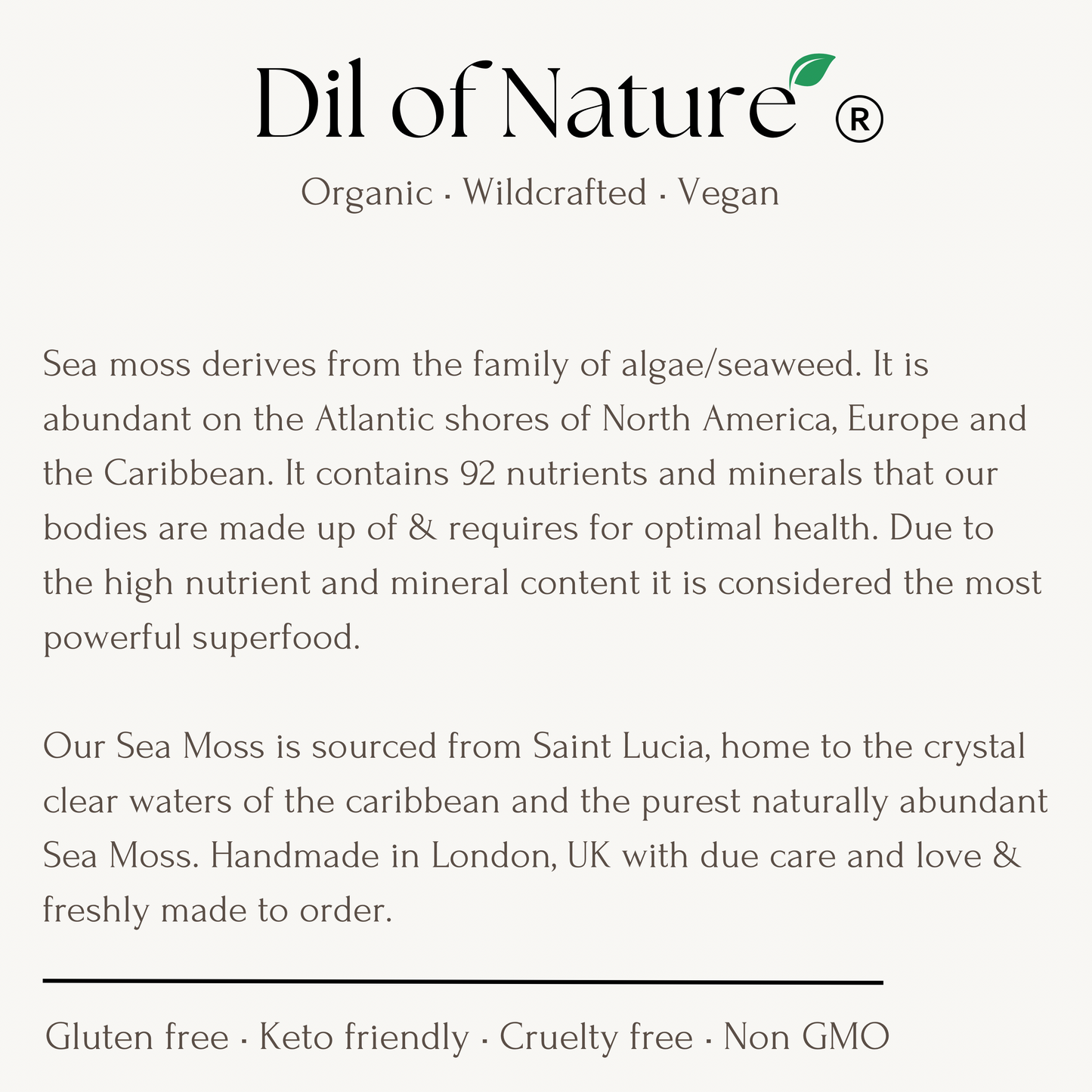 Organic and Wildcrafted Sea Moss gel